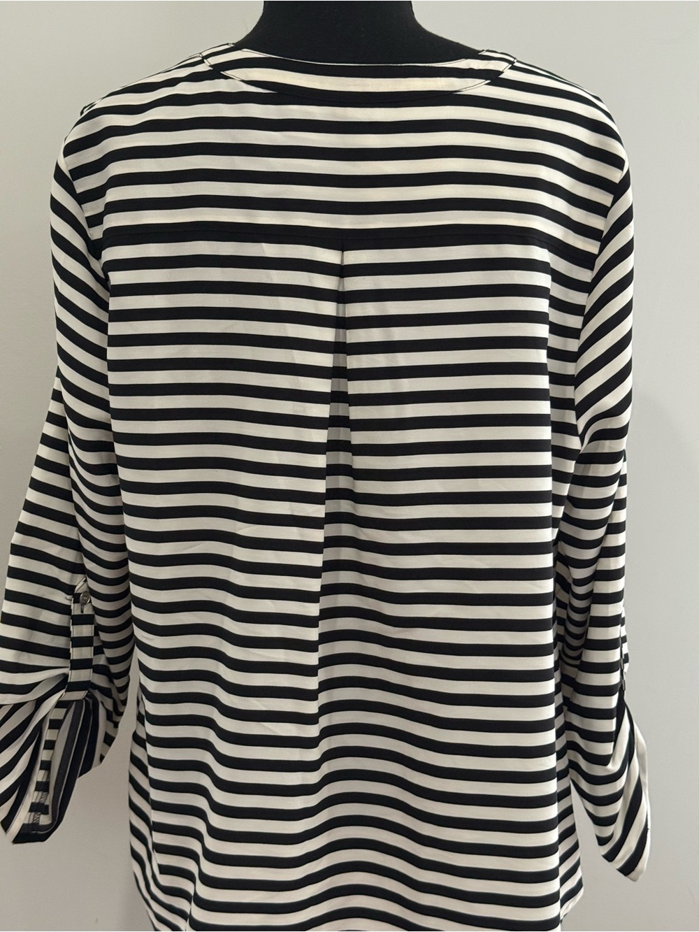 Notations Woman 2X Black & White Striped Button Front Blouse 727 - Picture 5 of 8